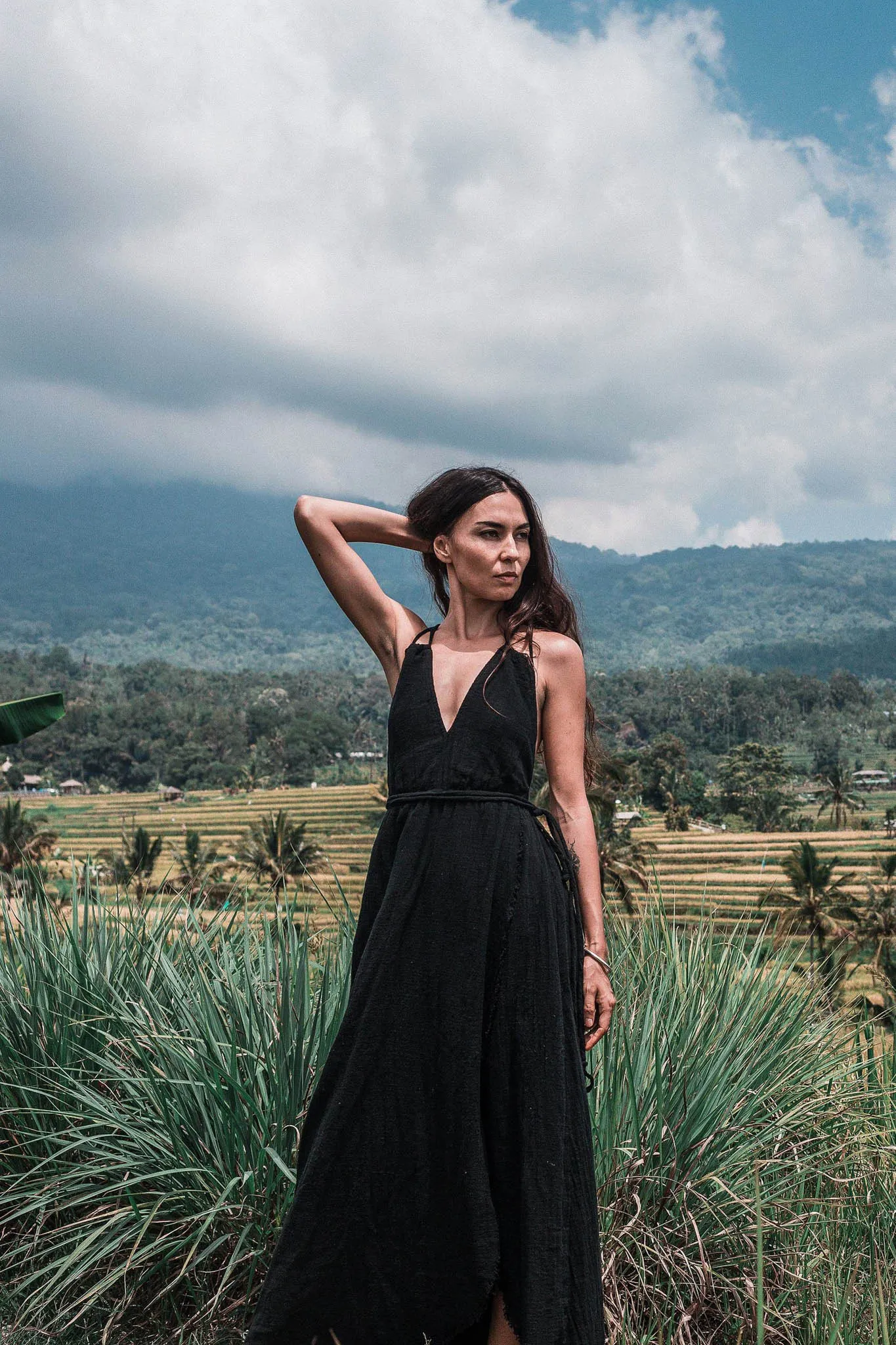 Bohemian Black Wedding Dress • Cocktail Evening Dress