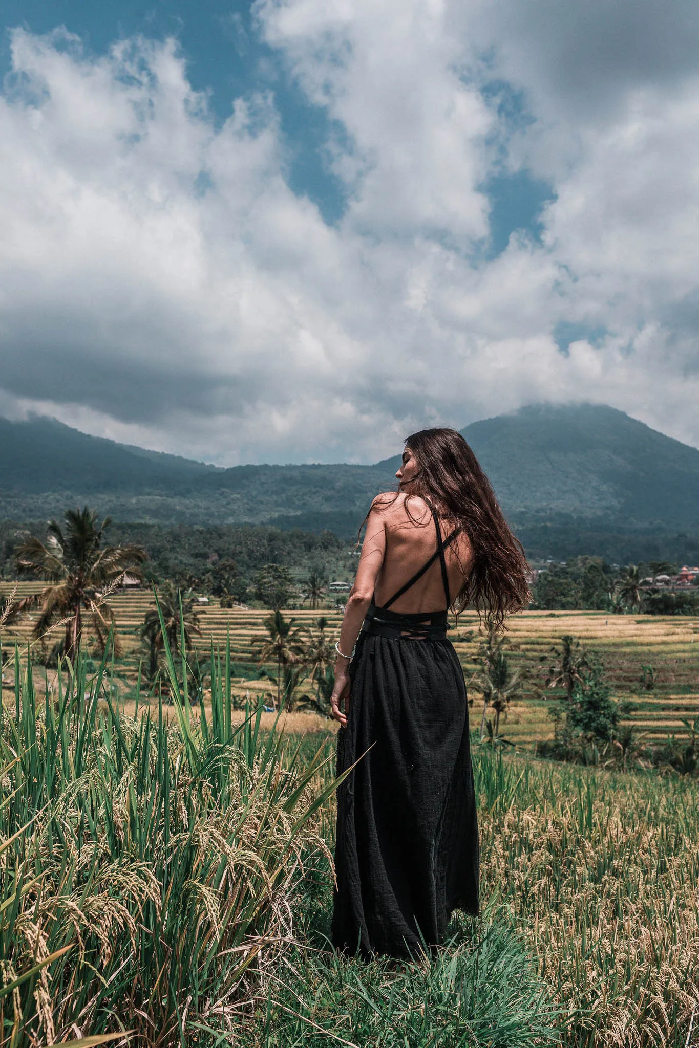 Bohemian Black Wedding Dress • Cocktail Evening Dress