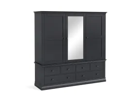 Bordeaux Charcoal Triple Wardrobe