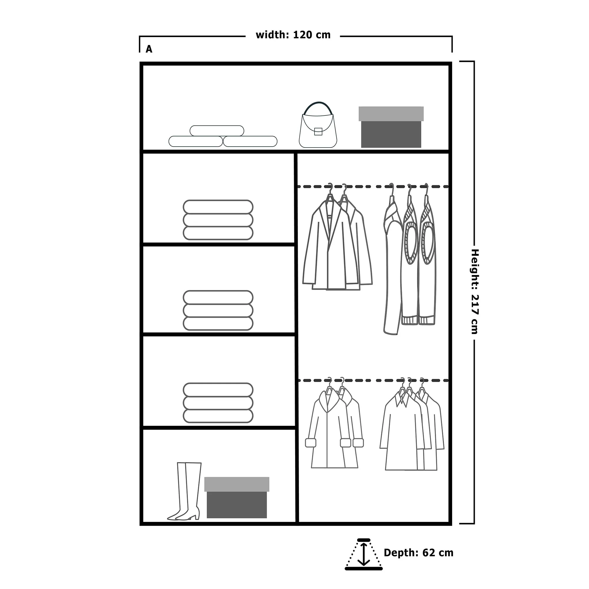 Boston Stylish Mirror Sliding Door Wardrobe