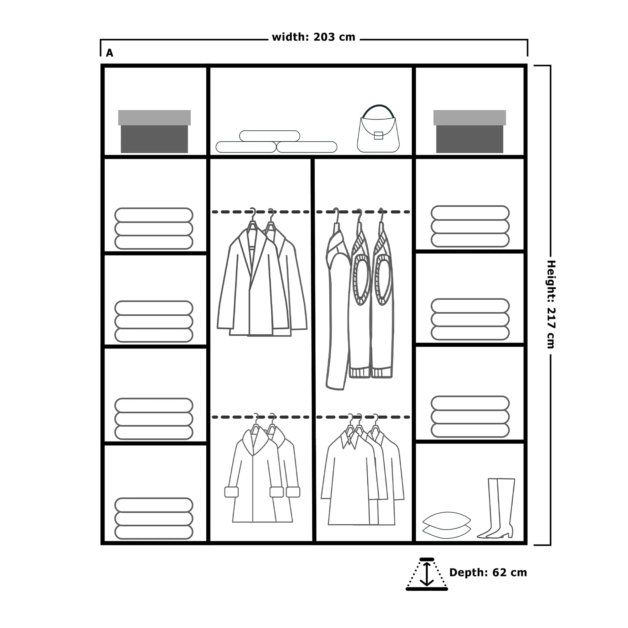 Boston Stylish Mirror Sliding Door Wardrobe