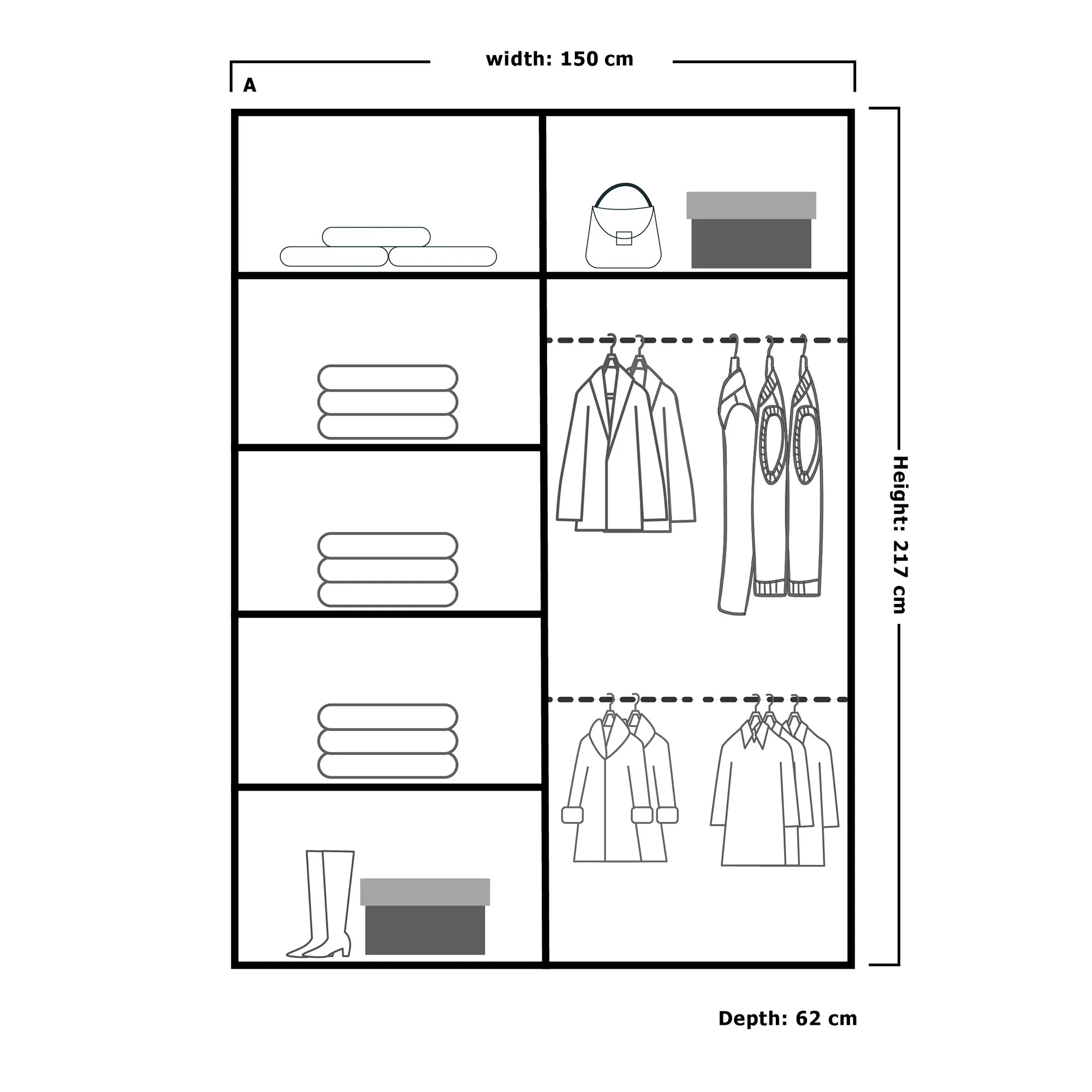 Boston Stylish Mirror Sliding Door Wardrobe