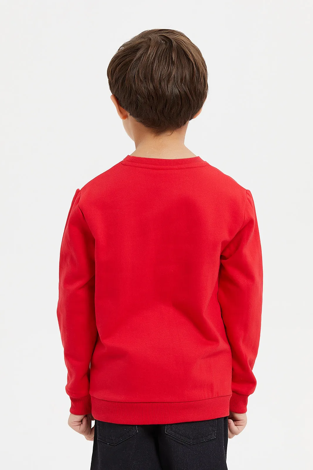 Boys Red And White Spider-Man Sweatshirt