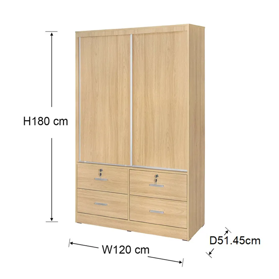 Brendle 120 cm Sliding Wardrobe