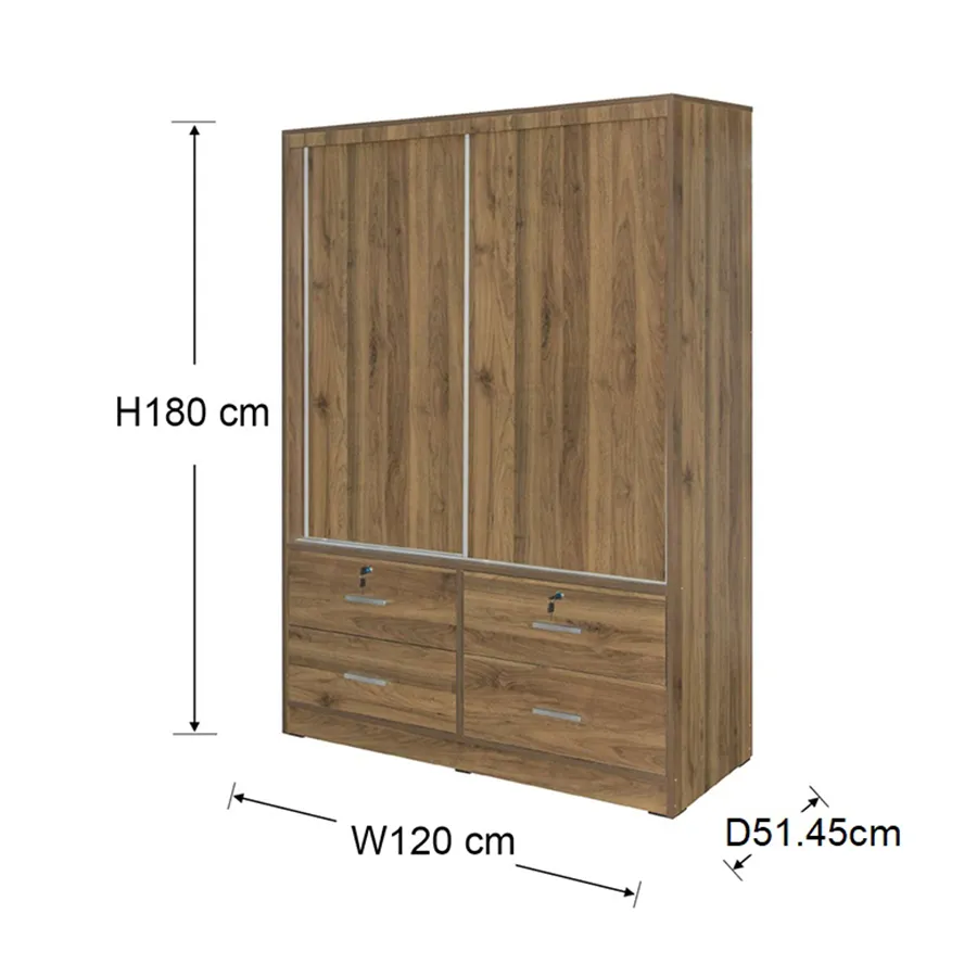 Brendle 120 cm Sliding Wardrobe