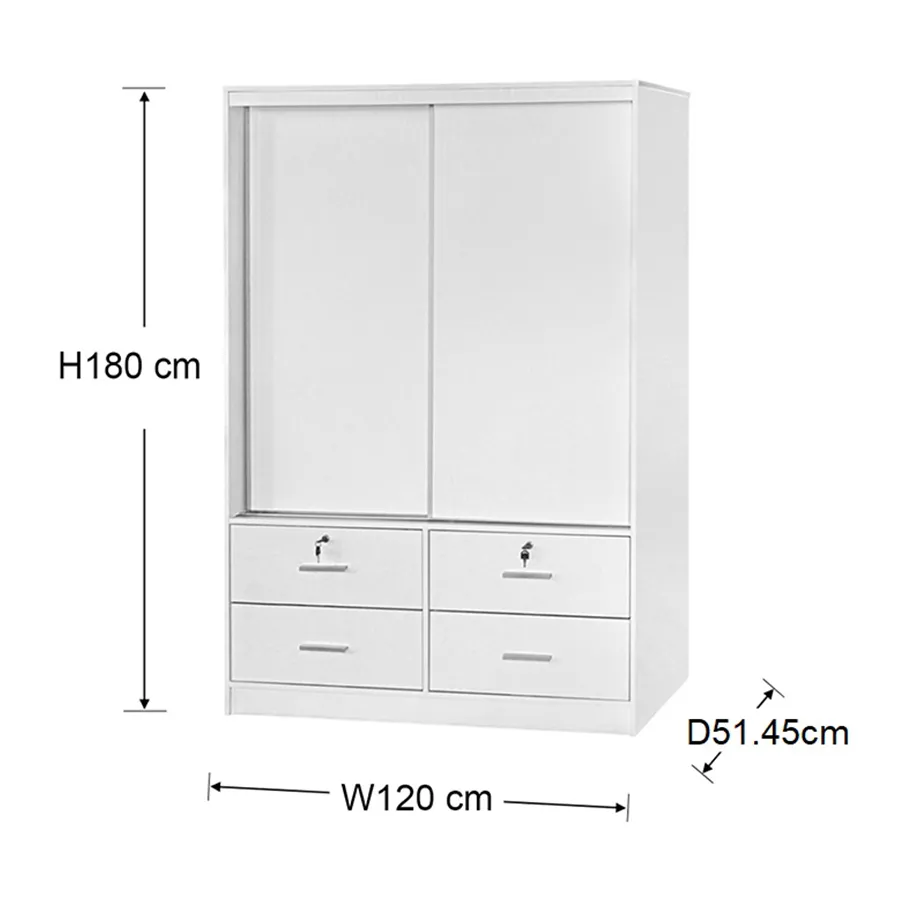 Brendle 120 cm Sliding Wardrobe