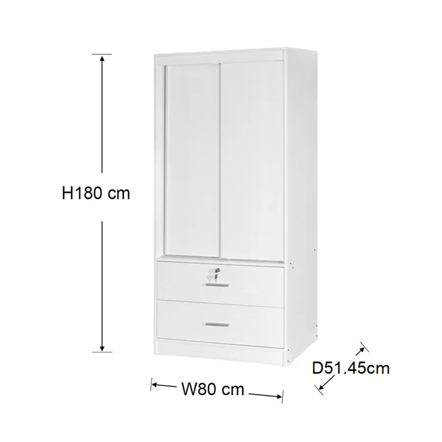 Brendle 80 cm Sliding Wardrobe