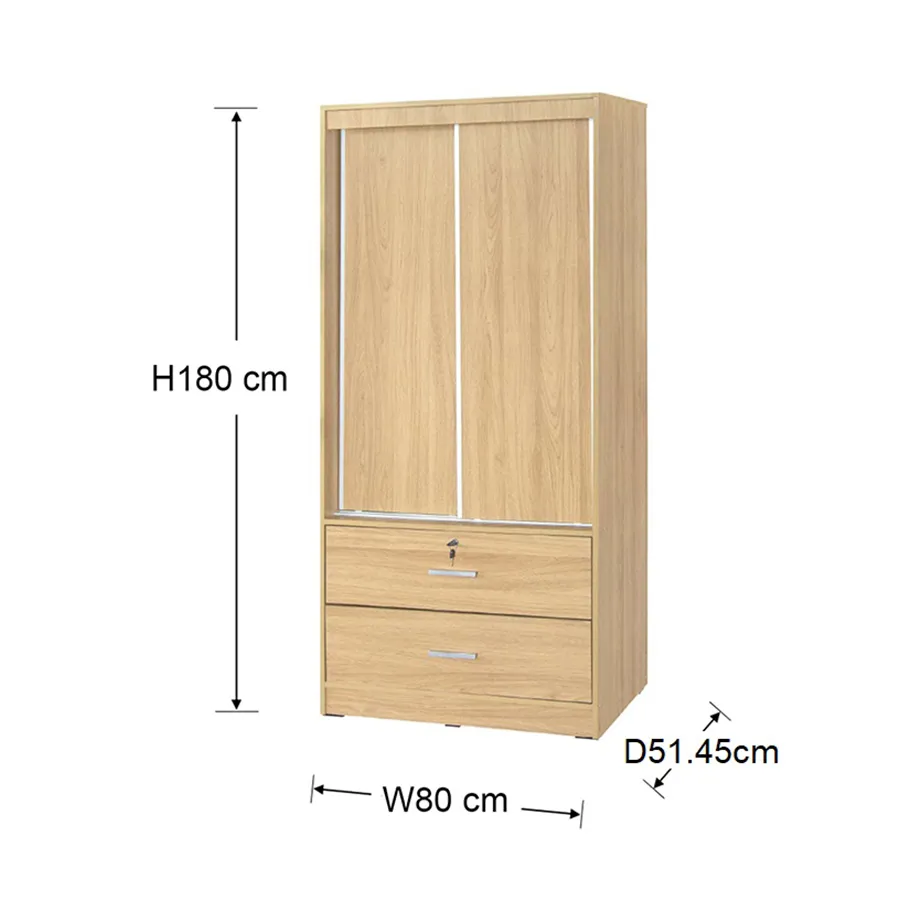 Brendle 80 cm Sliding Wardrobe