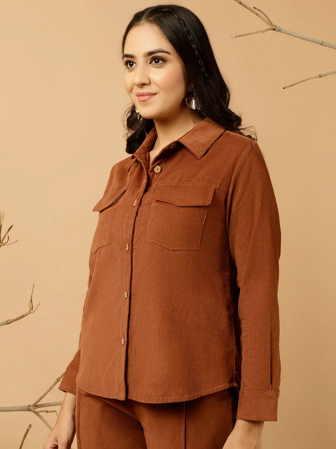 Brown Corduroy Shirt