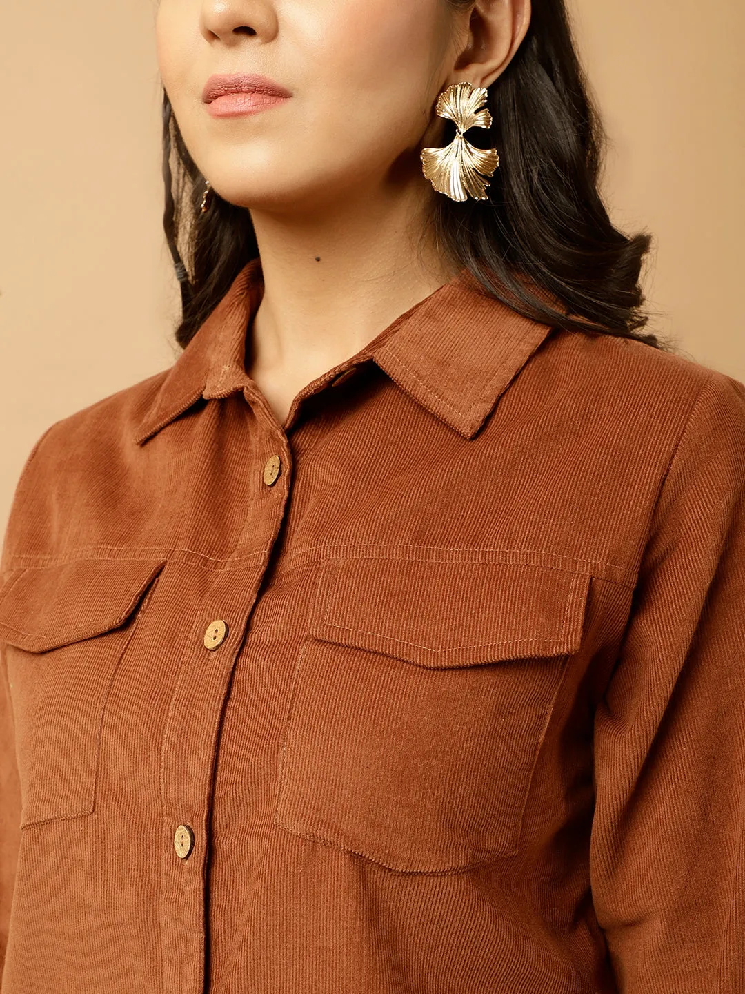 Brown Corduroy Shirt