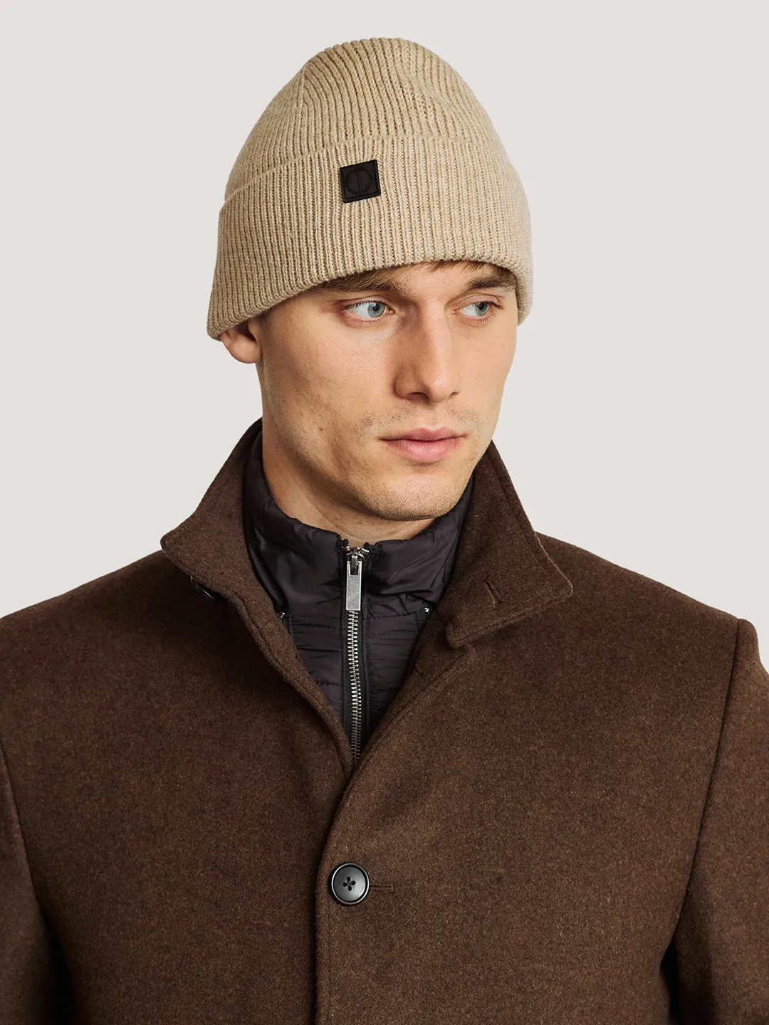 Bruun & Stengade Men Beige Solid Beanie Cap