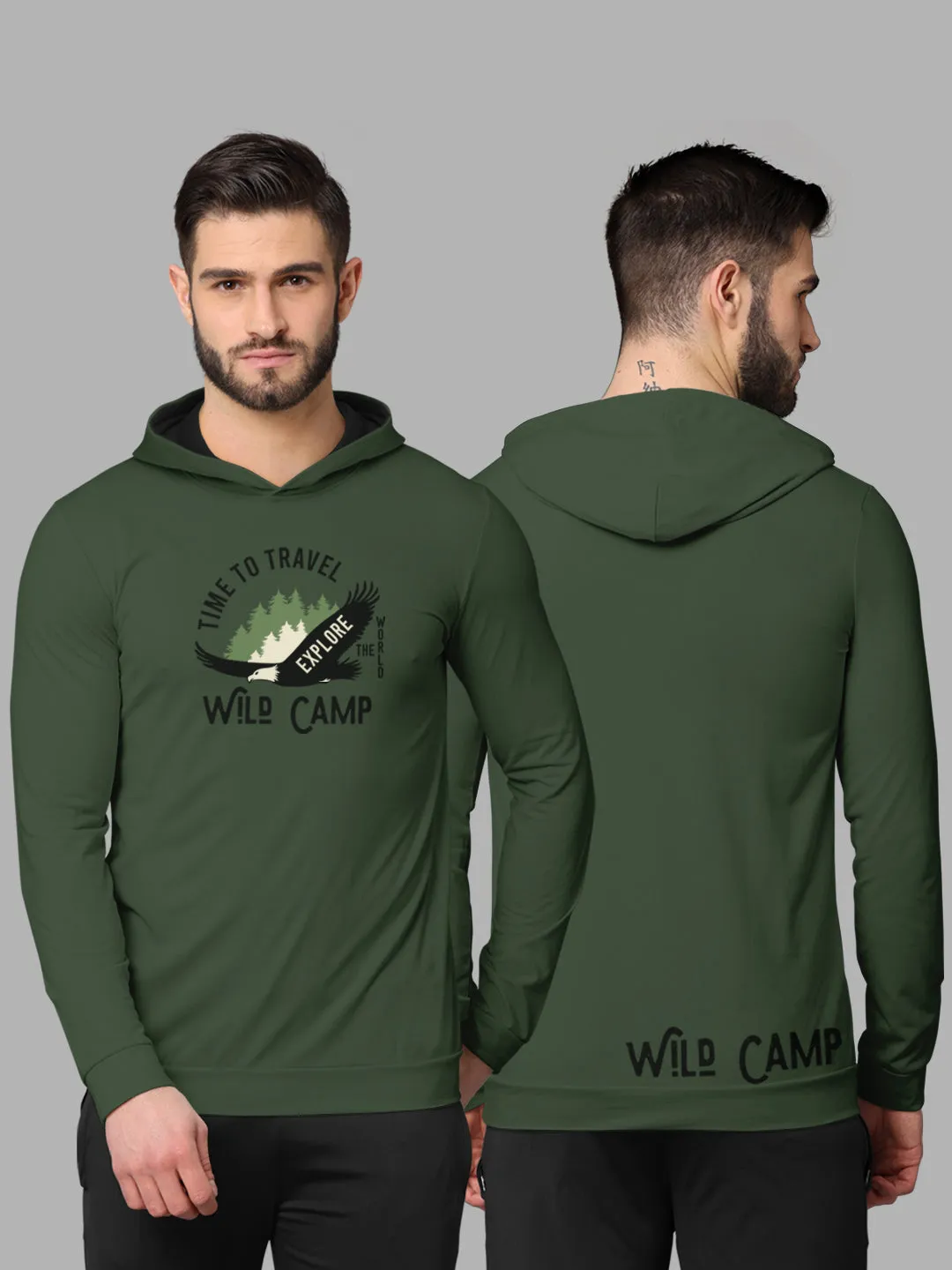 Bullmer Mens Loopknit Hooded T Shirt By Hellcat Pack of 2