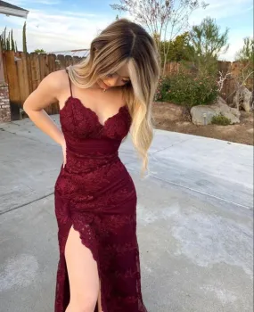 Burgundy long prom dresses, evening dresses,party dresses, formal dress      fg3367