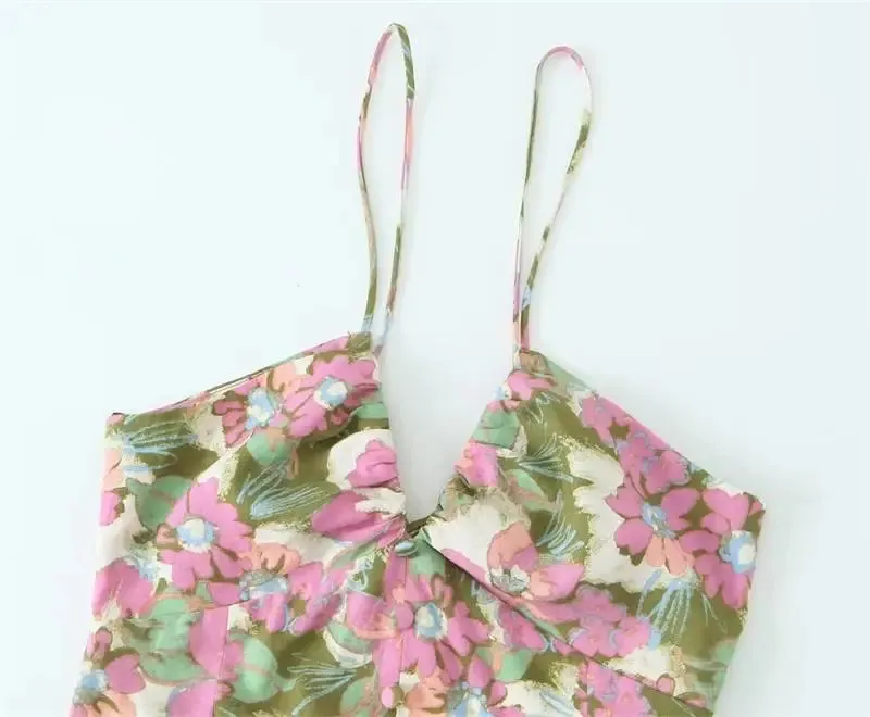 Busia Pink Floral Bustier Dress