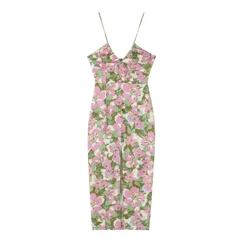 Busia Pink Floral Bustier Dress