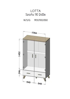 Cama Wardrobe Lotta 2D2d White   Sonoma Oak