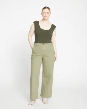 Carol High Rise Stretch Twill Pants - Pistachio