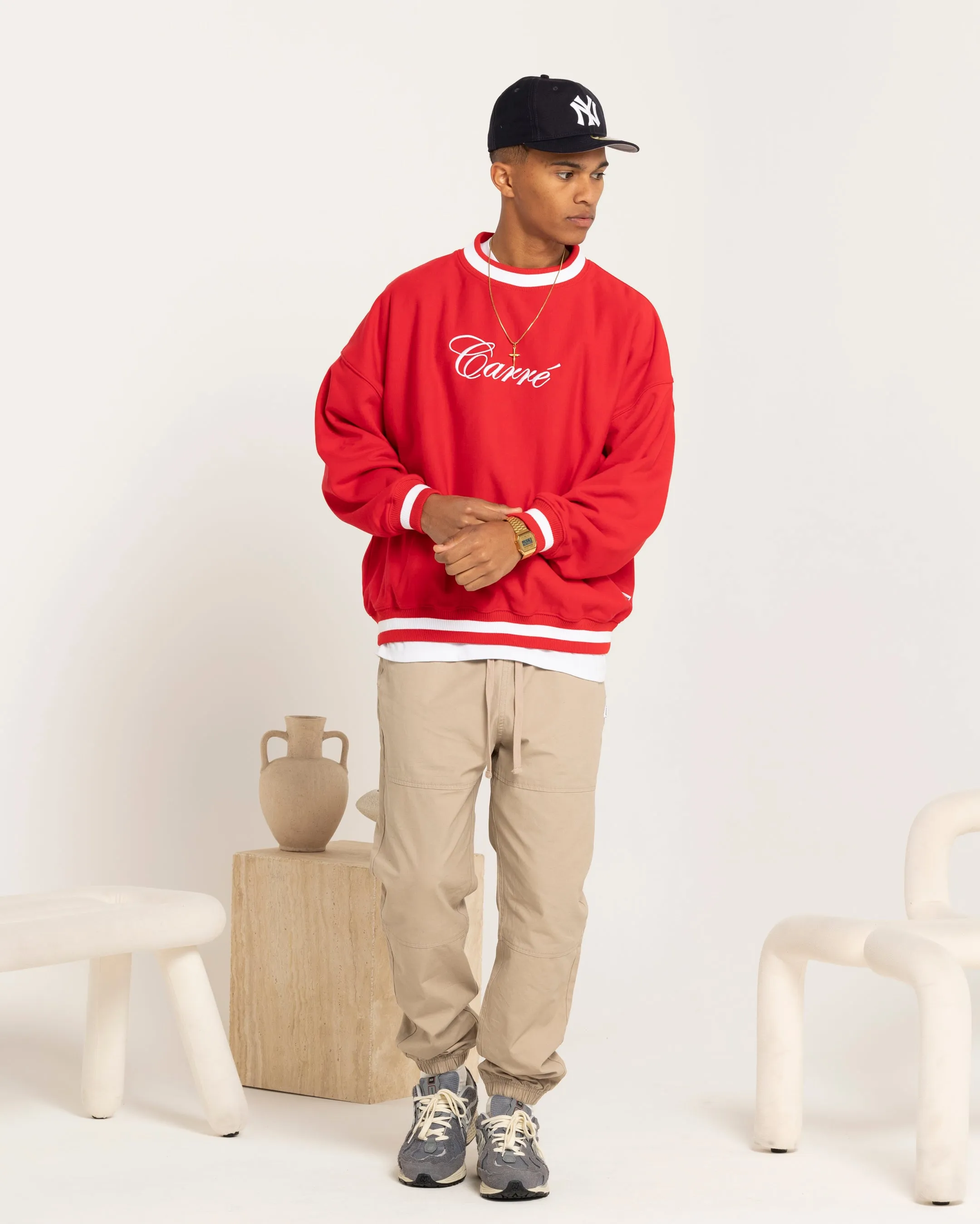 Carre Royal Oversized Crewneck Red