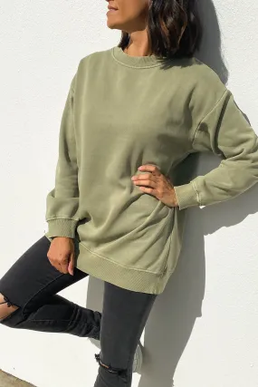 Carter Classic Boyfriend Sweat Deep Sage