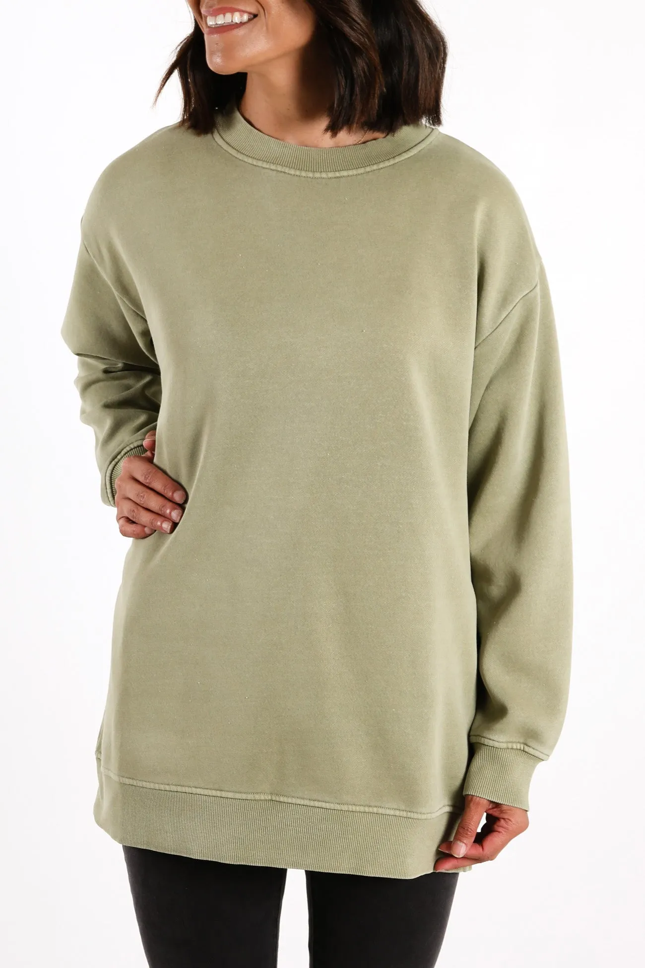 Carter Classic Boyfriend Sweat Deep Sage