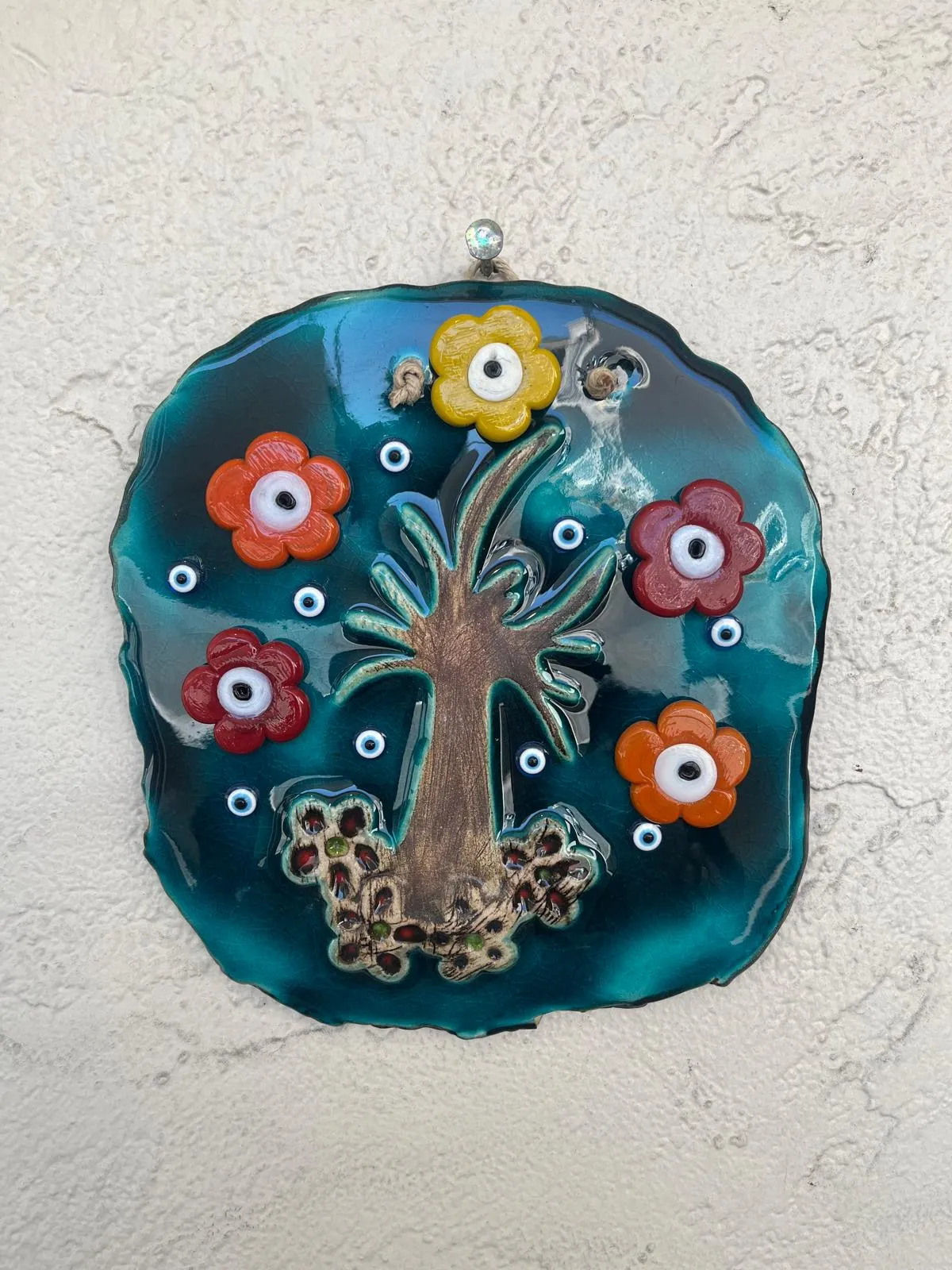 Ceramic Glass Evil Eye Beaded Flowers