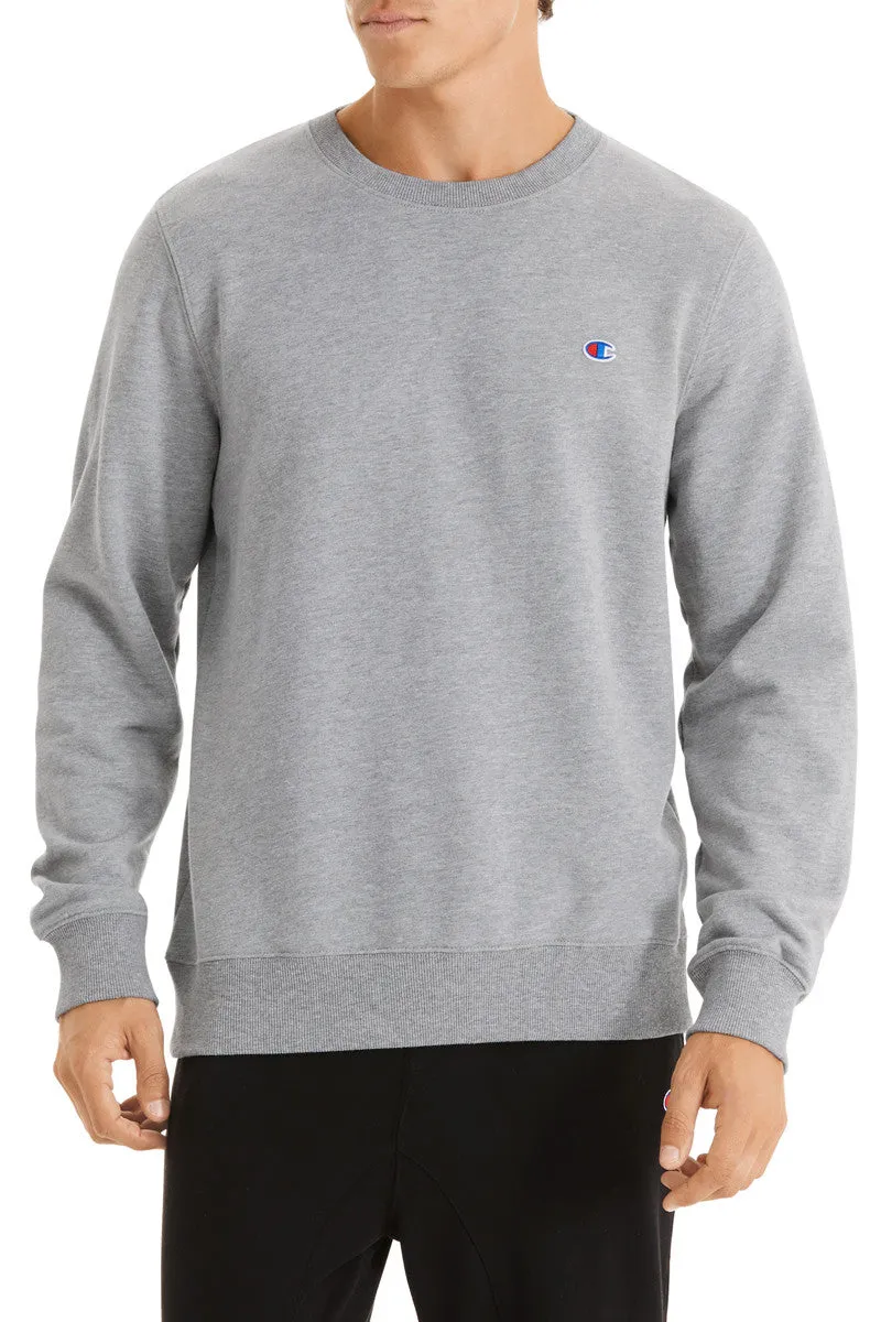 Champion Mens C Logo Crew - Oxford Heather