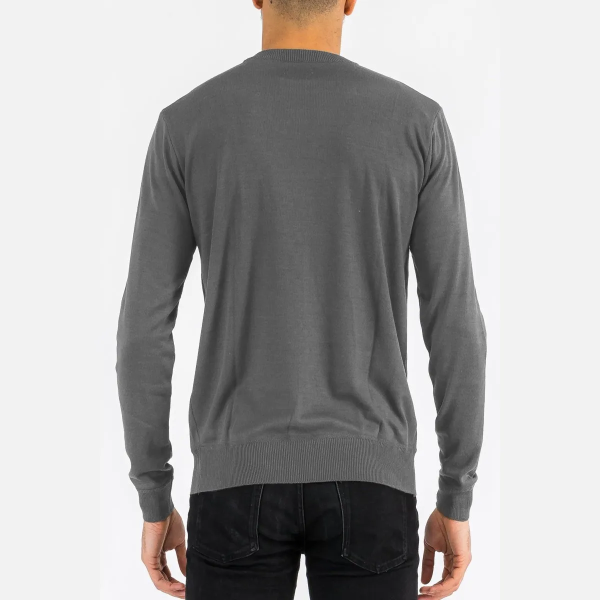 Charcoal Round Neck Knit Sweater