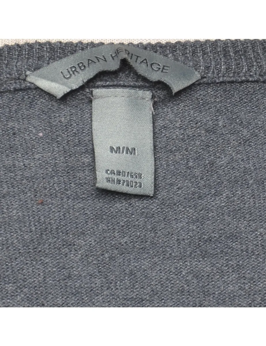 Checked Dark Grey Jumper - M