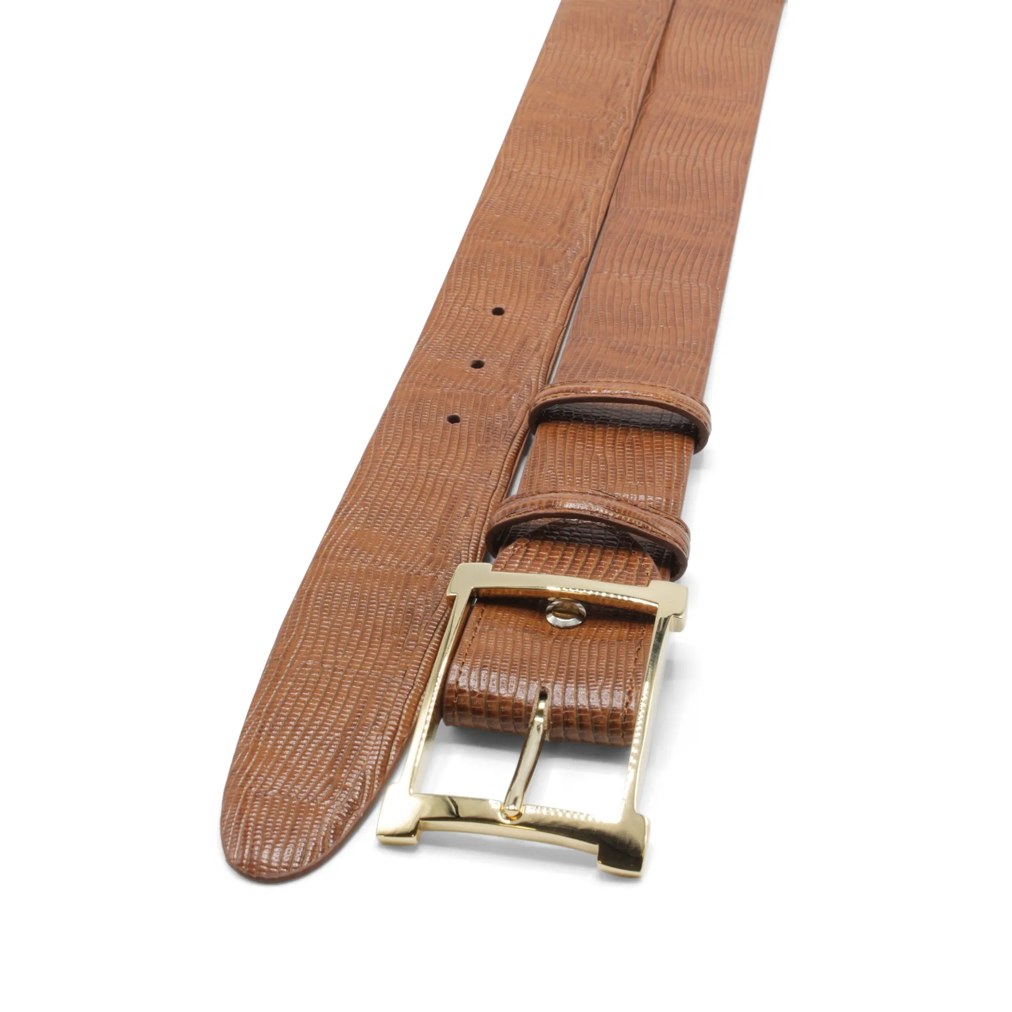 Chestnut Lucertola Frame Prong Belt