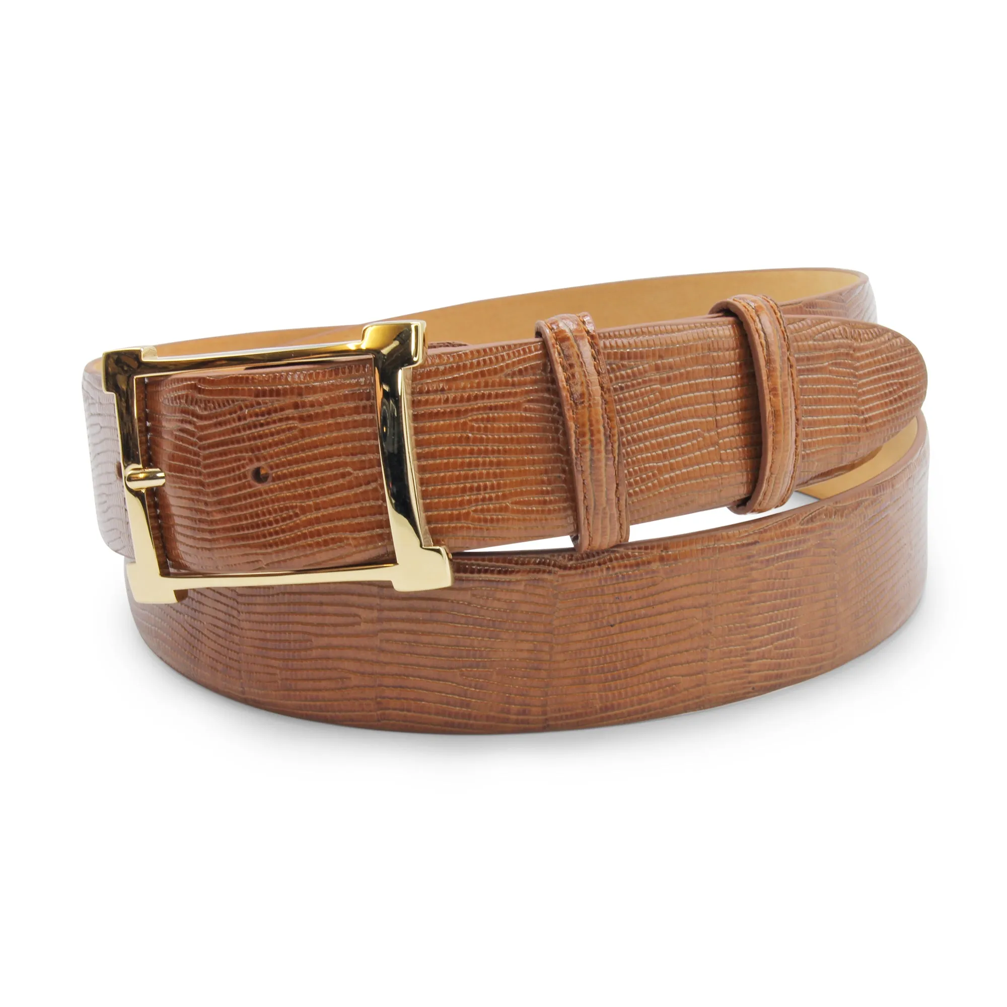 Chestnut Lucertola Frame Prong Belt