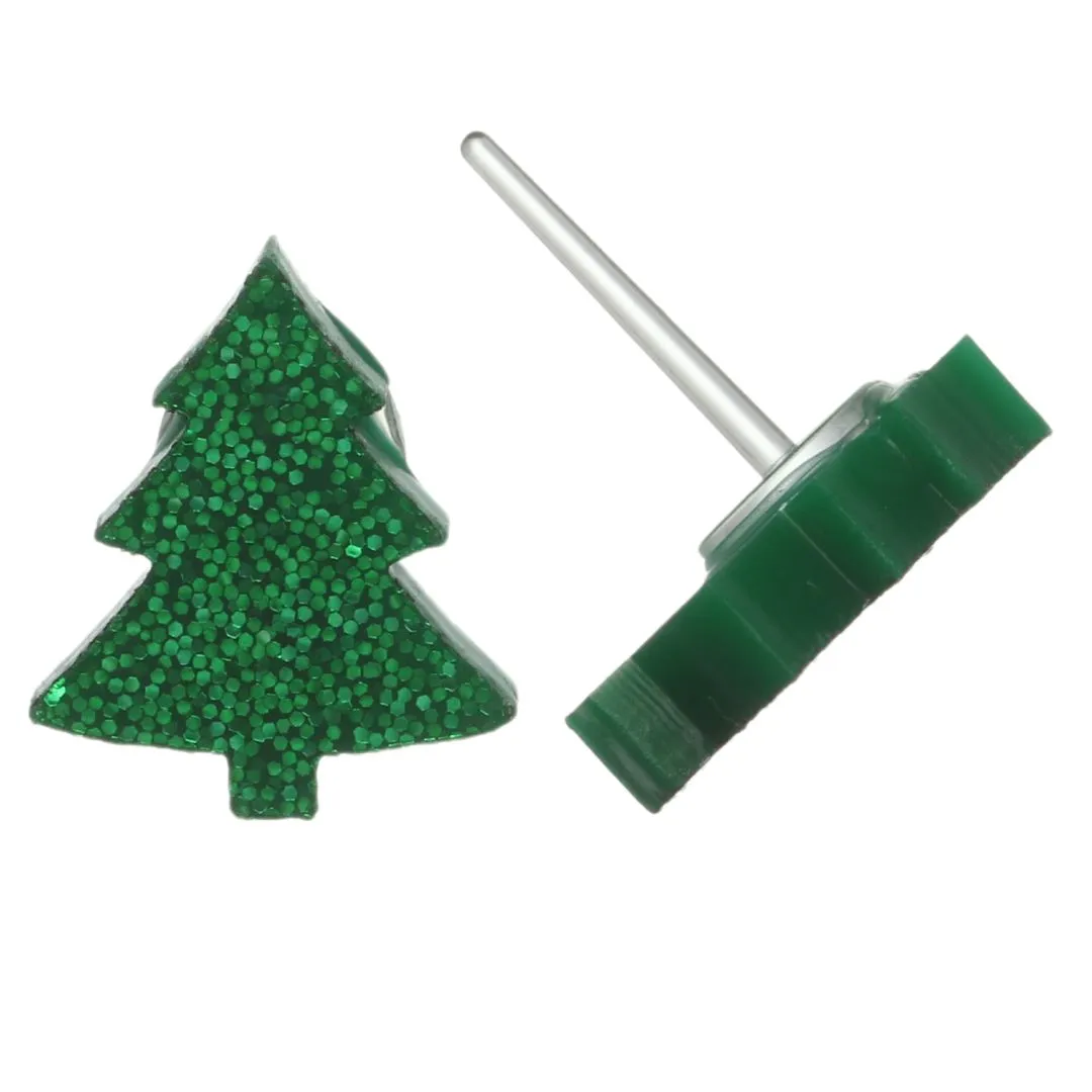 Christmas Tree Studs Hypoallergenic Earrings for Sensitive Ears Made with Plastic Posts