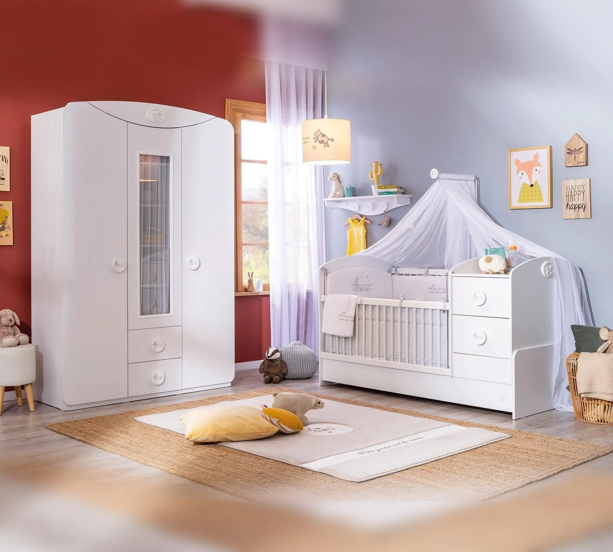 Cilek Baby Cotton 3 Doors Wardrobe With Window