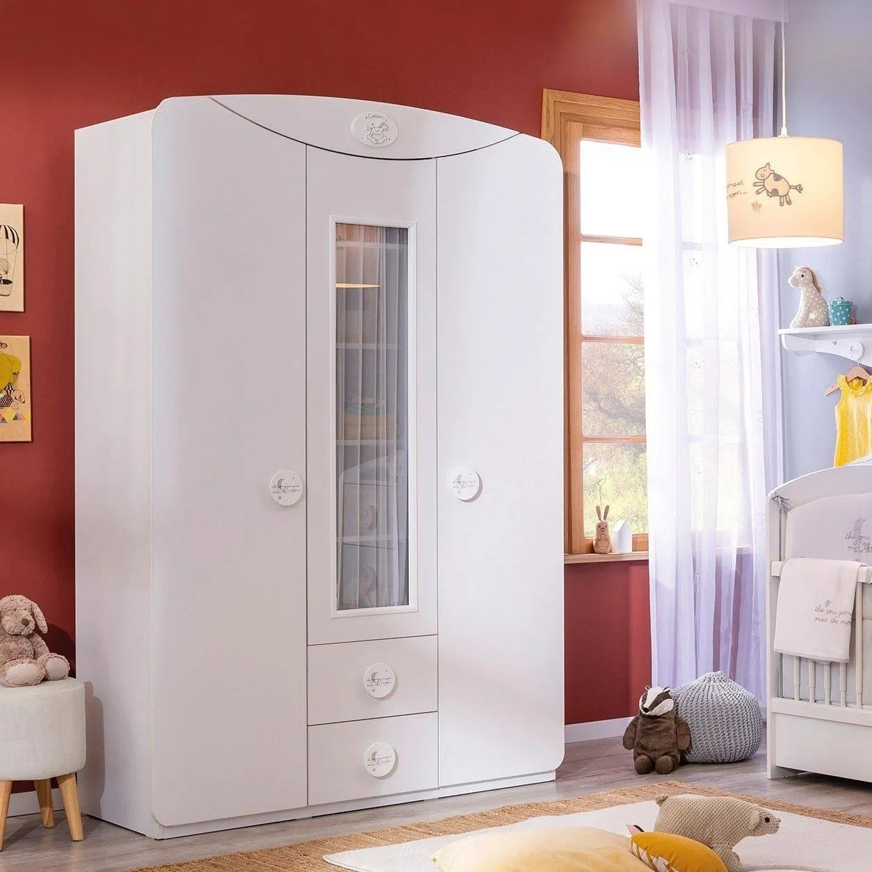 Cilek Baby Cotton 3 Doors Wardrobe With Window