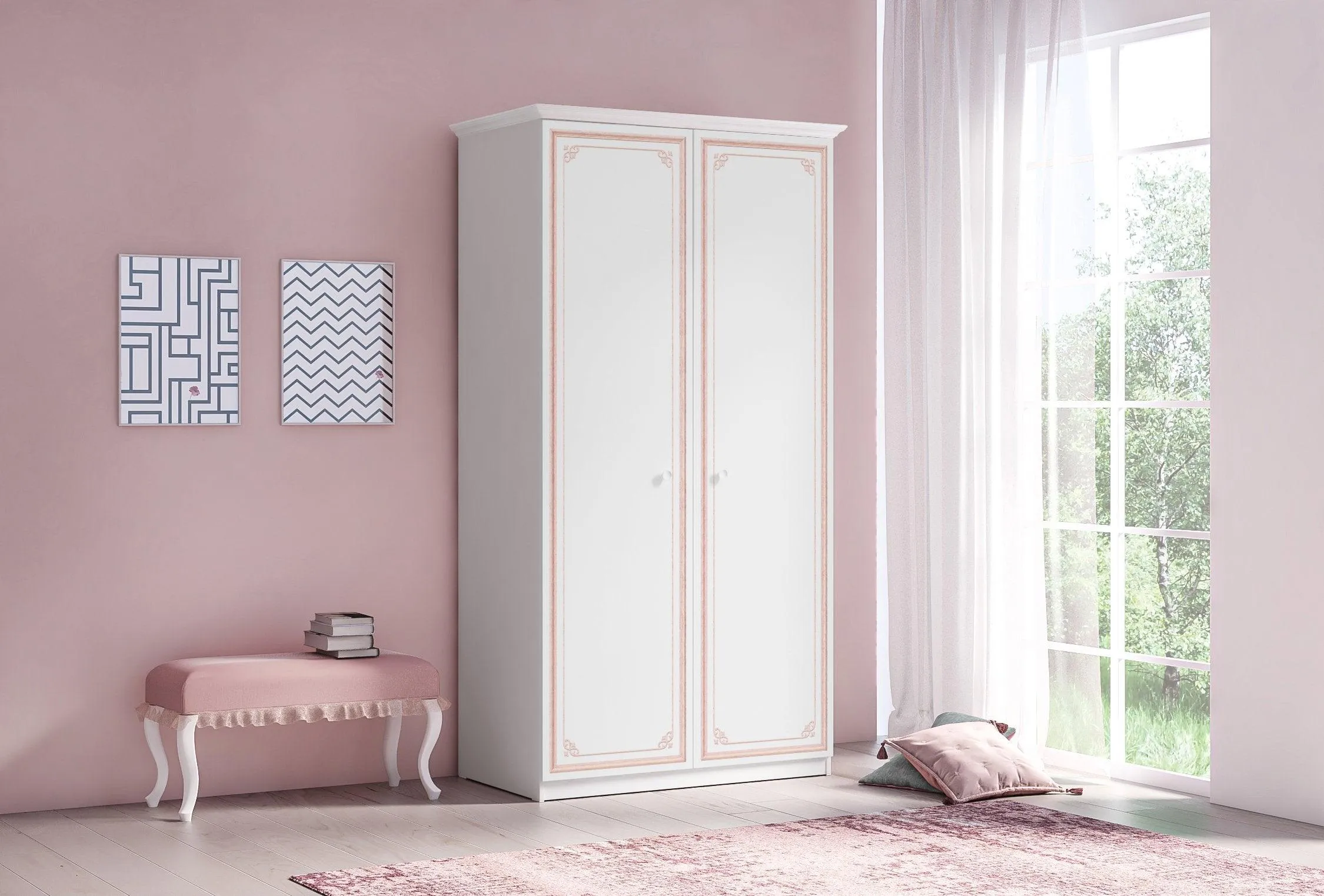 Cilek Selena Pink 2 Doors Wardrobe