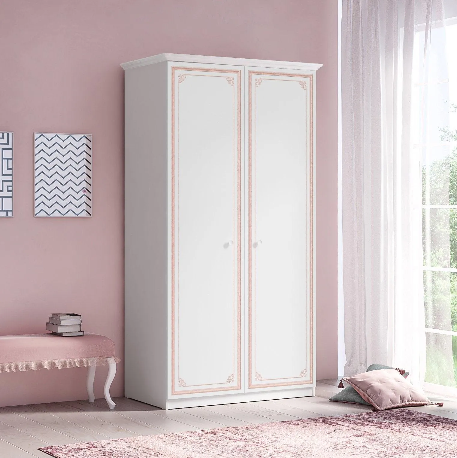 Cilek Selena Pink 2 Doors Wardrobe