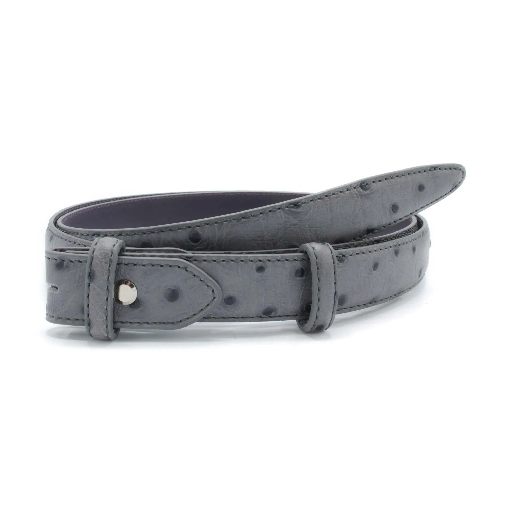 Classic Slim Mock Ostrich Belt Strap