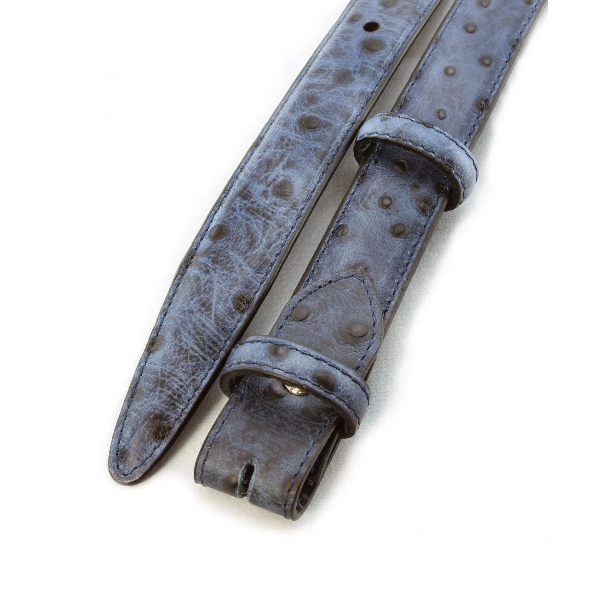 Classic Slim Mock Ostrich Belt Strap