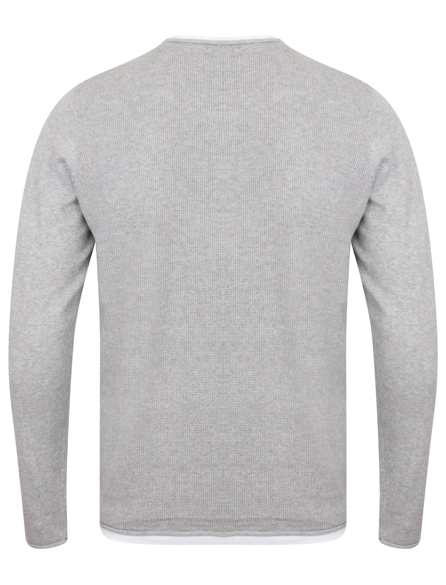 Conga Textured Jumper With Inner Mock T-Shirt In Light Silver Marl - Dissident