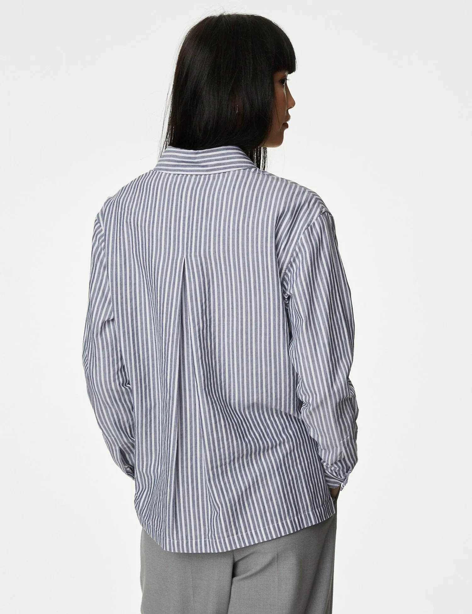 Cotton Rich Striped Relaxed Utility Shirt