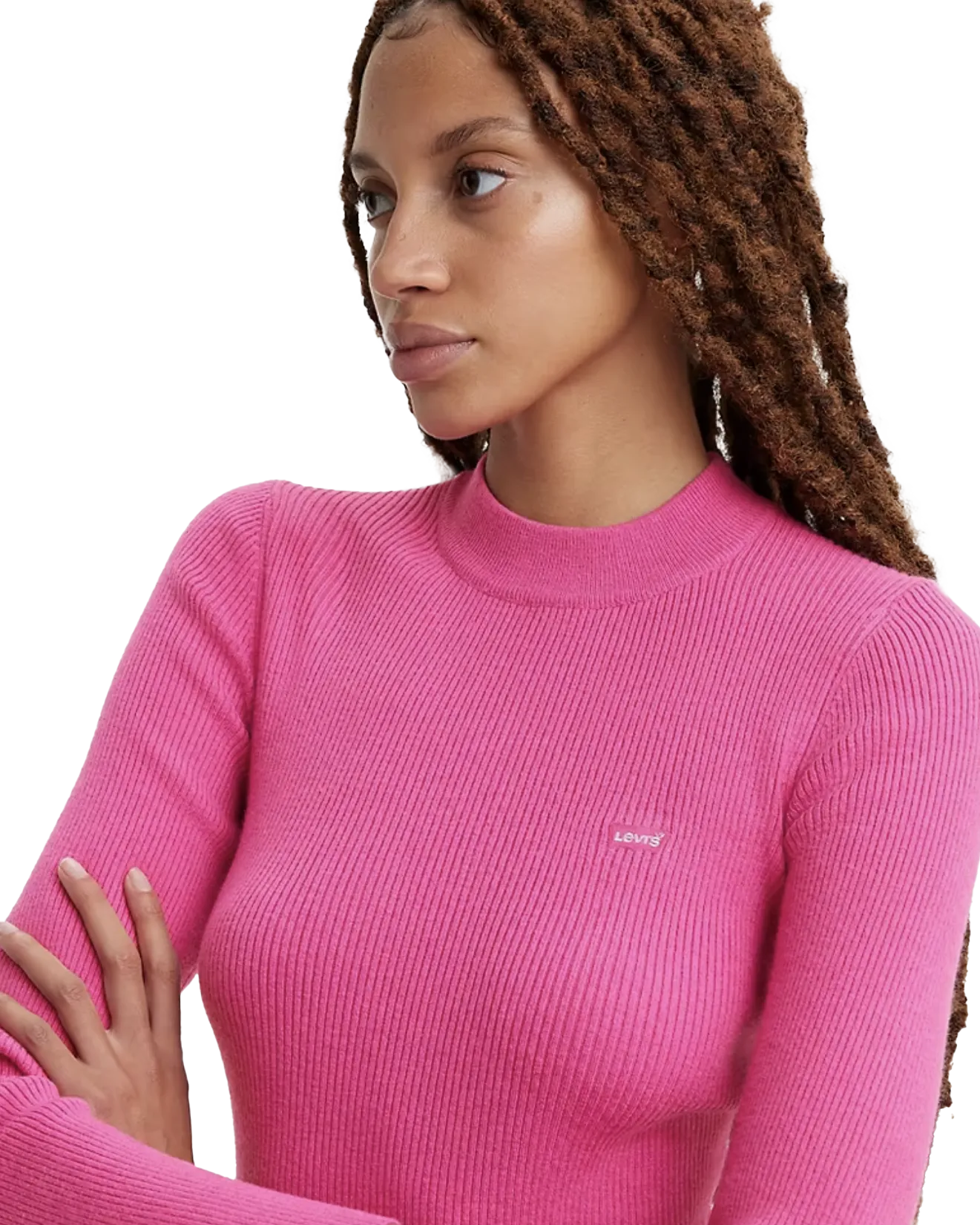 Crewneck Rib Jumper in Rose Violet