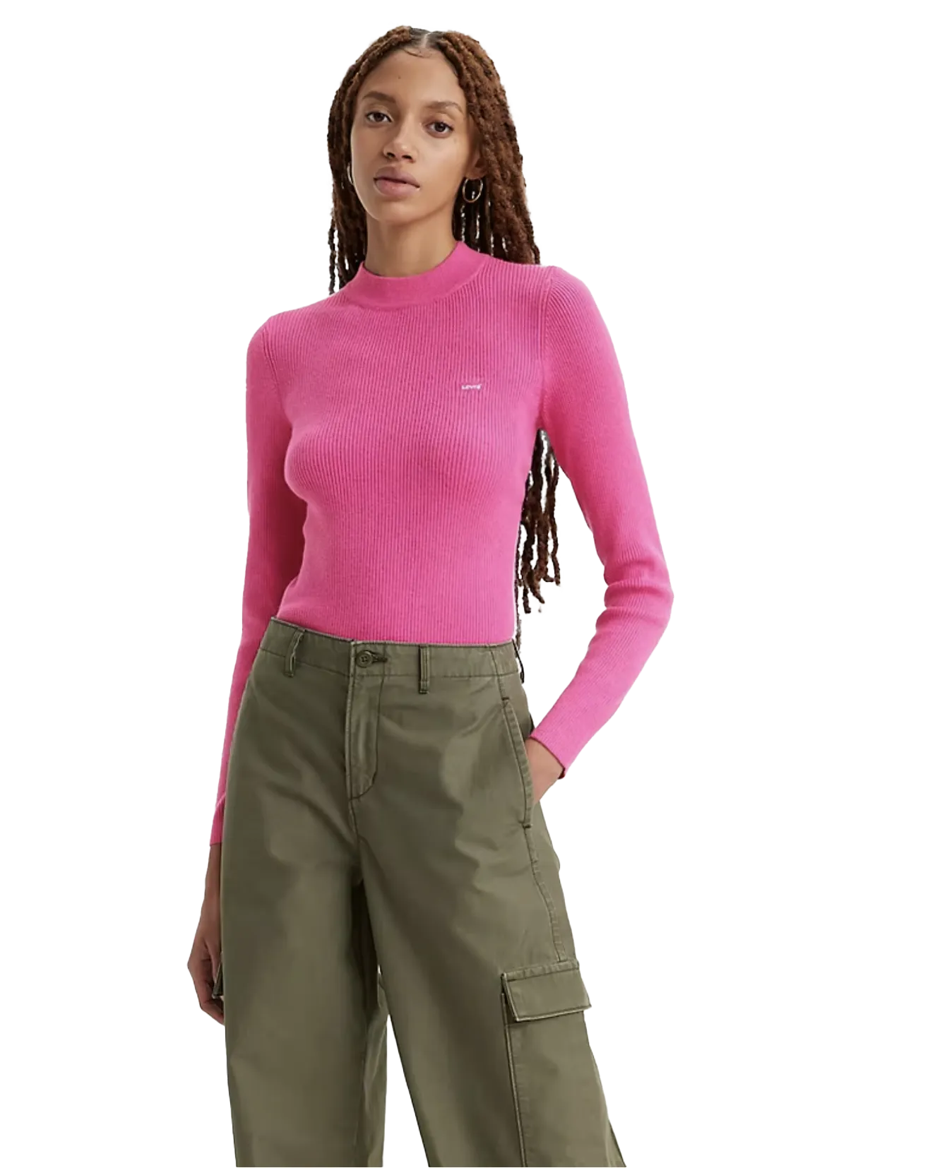 Crewneck Rib Jumper in Rose Violet