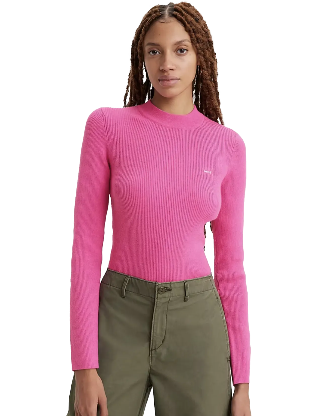 Crewneck Rib Jumper in Rose Violet