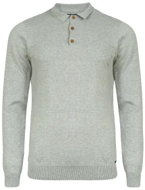 Cristian Polo Neck Knitted Jumper in Light Grey Marl - Kensington Eastside