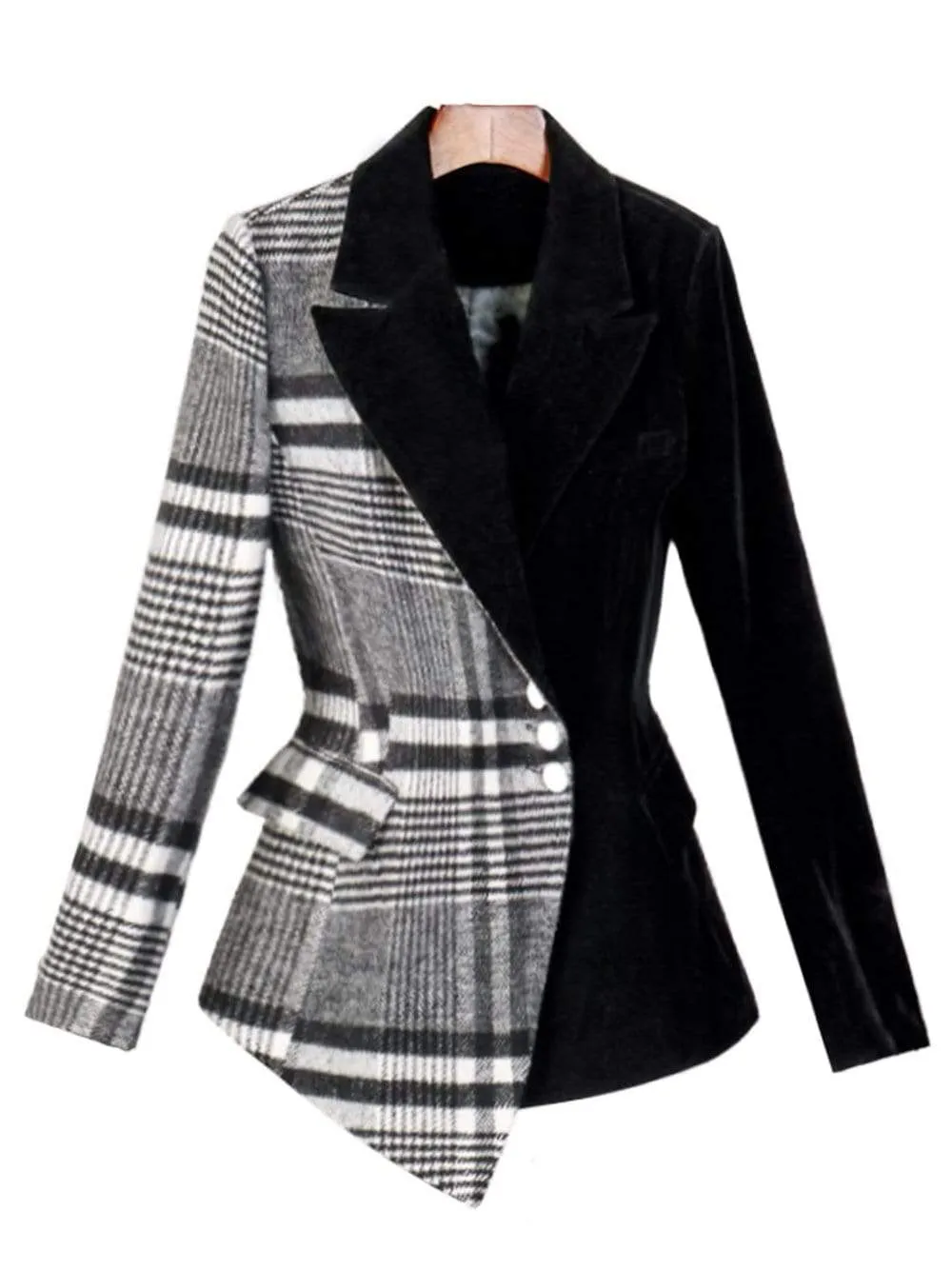 DAHLIA Plaid Wool Blazer