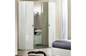 Dama Bianca 4 Door Wardrobe with 2 Mirror doors