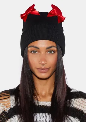 Devilish Cutie Ribbed Beanie