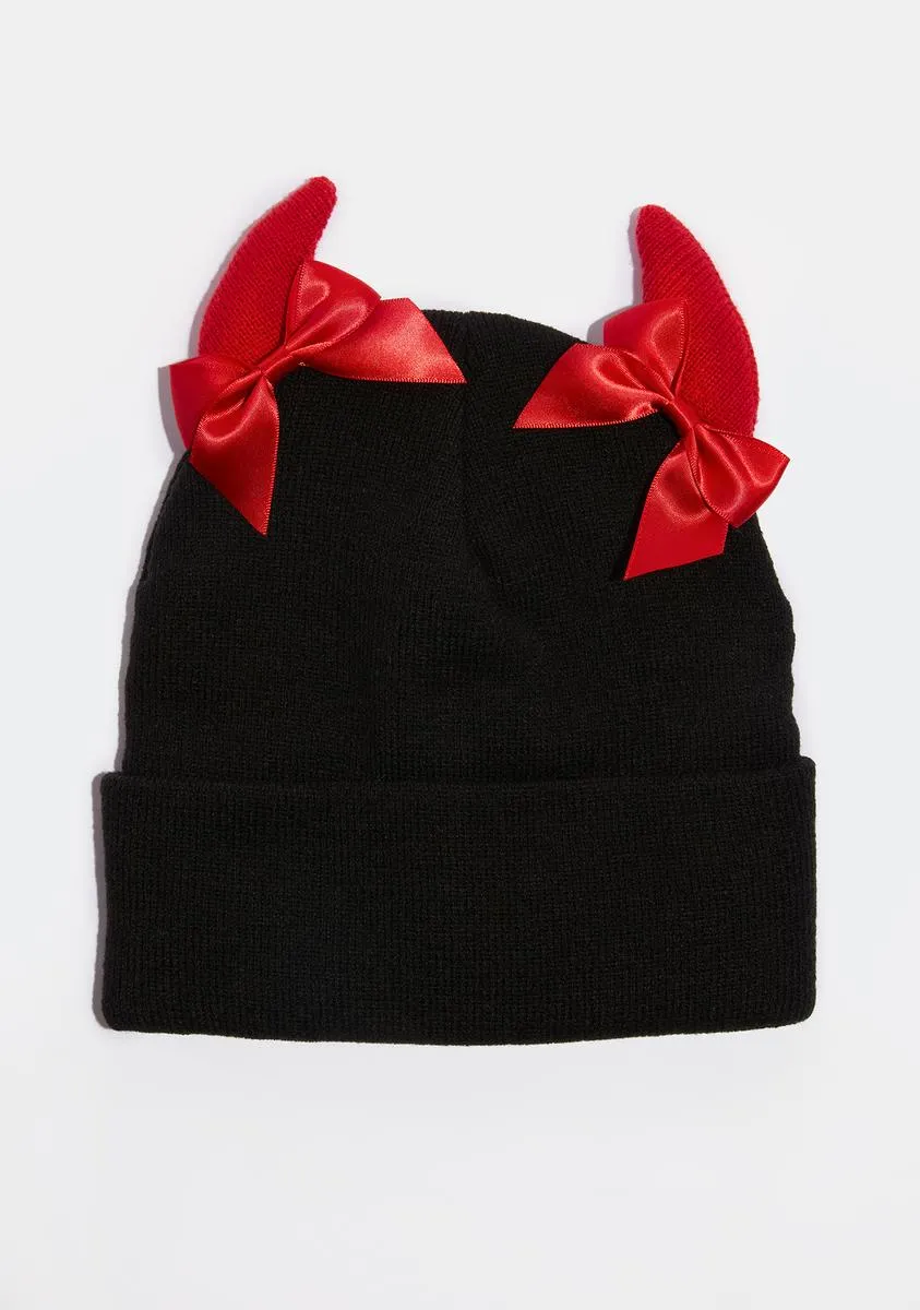 Devilish Cutie Ribbed Beanie