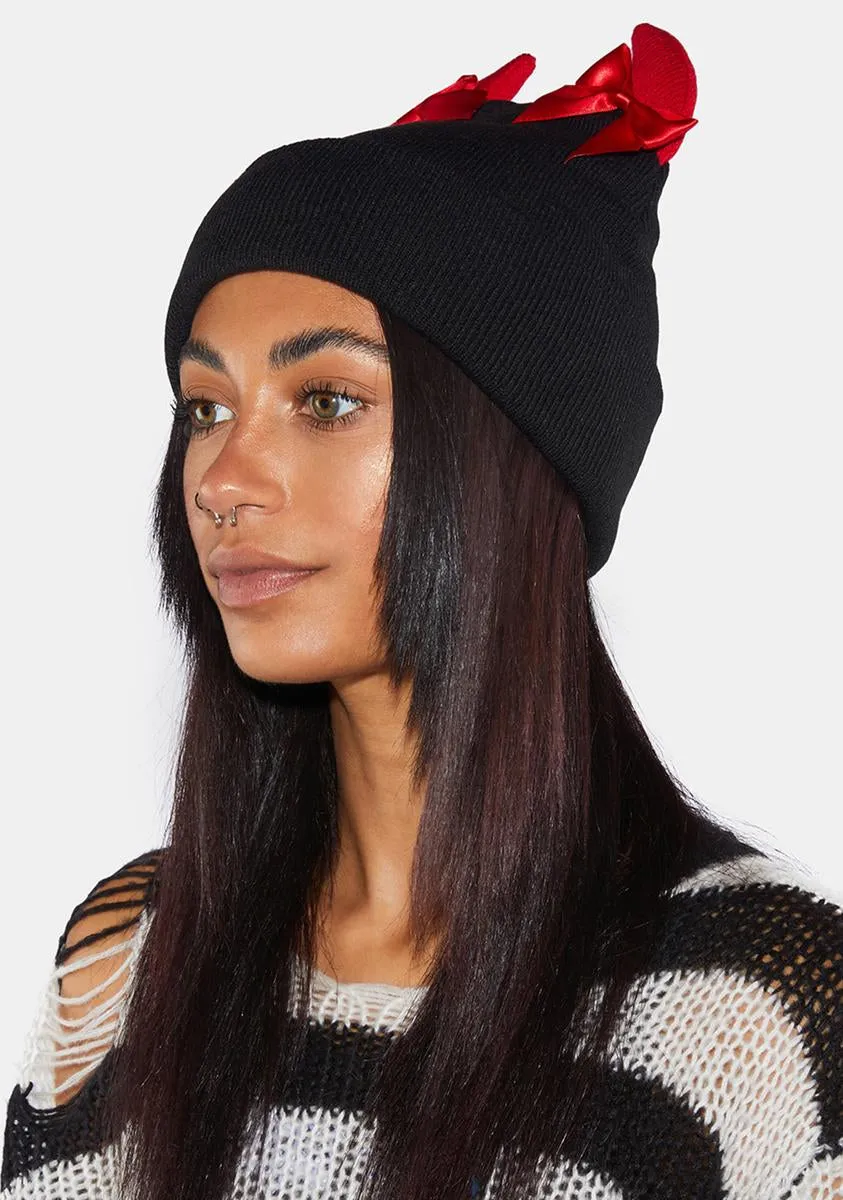 Devilish Cutie Ribbed Beanie