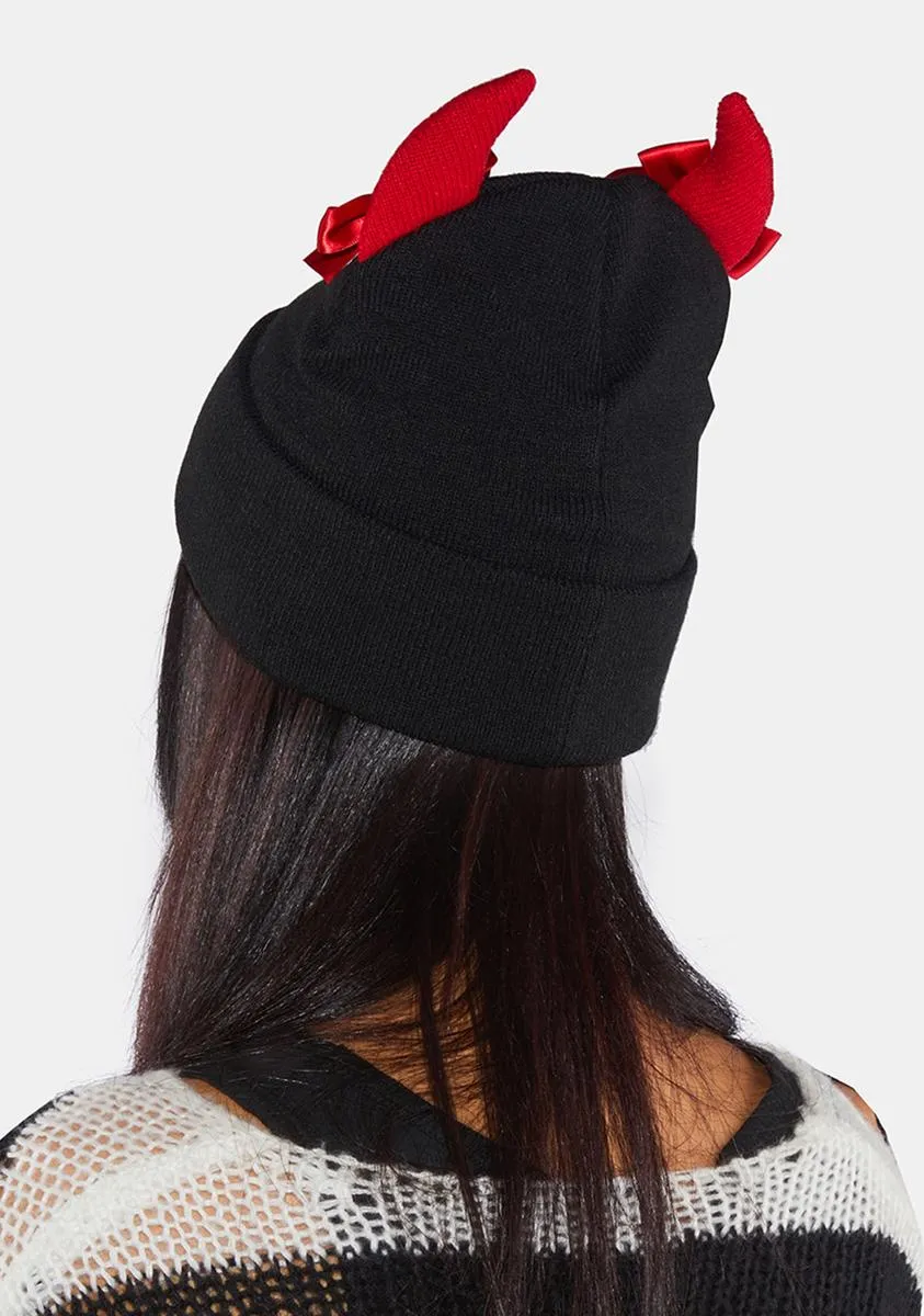 Devilish Cutie Ribbed Beanie