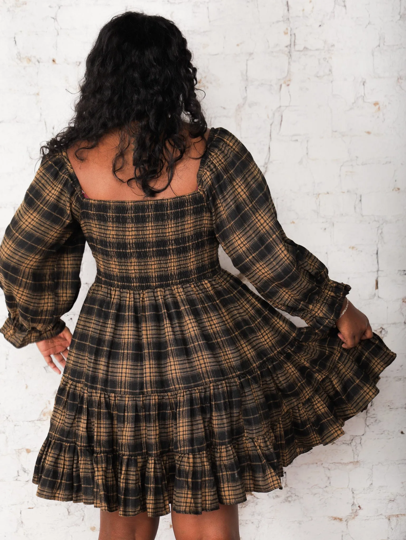 Dolly Plaid Babydoll Dress